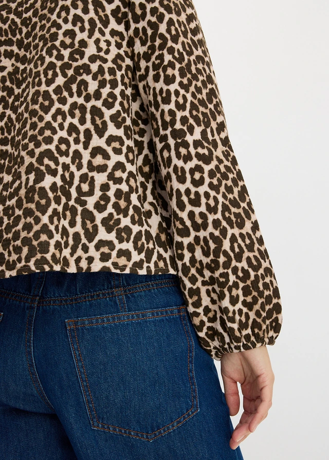 Bolero van mousseline • kiezelbeige luipaardprint • product-page.page-title-suffix
