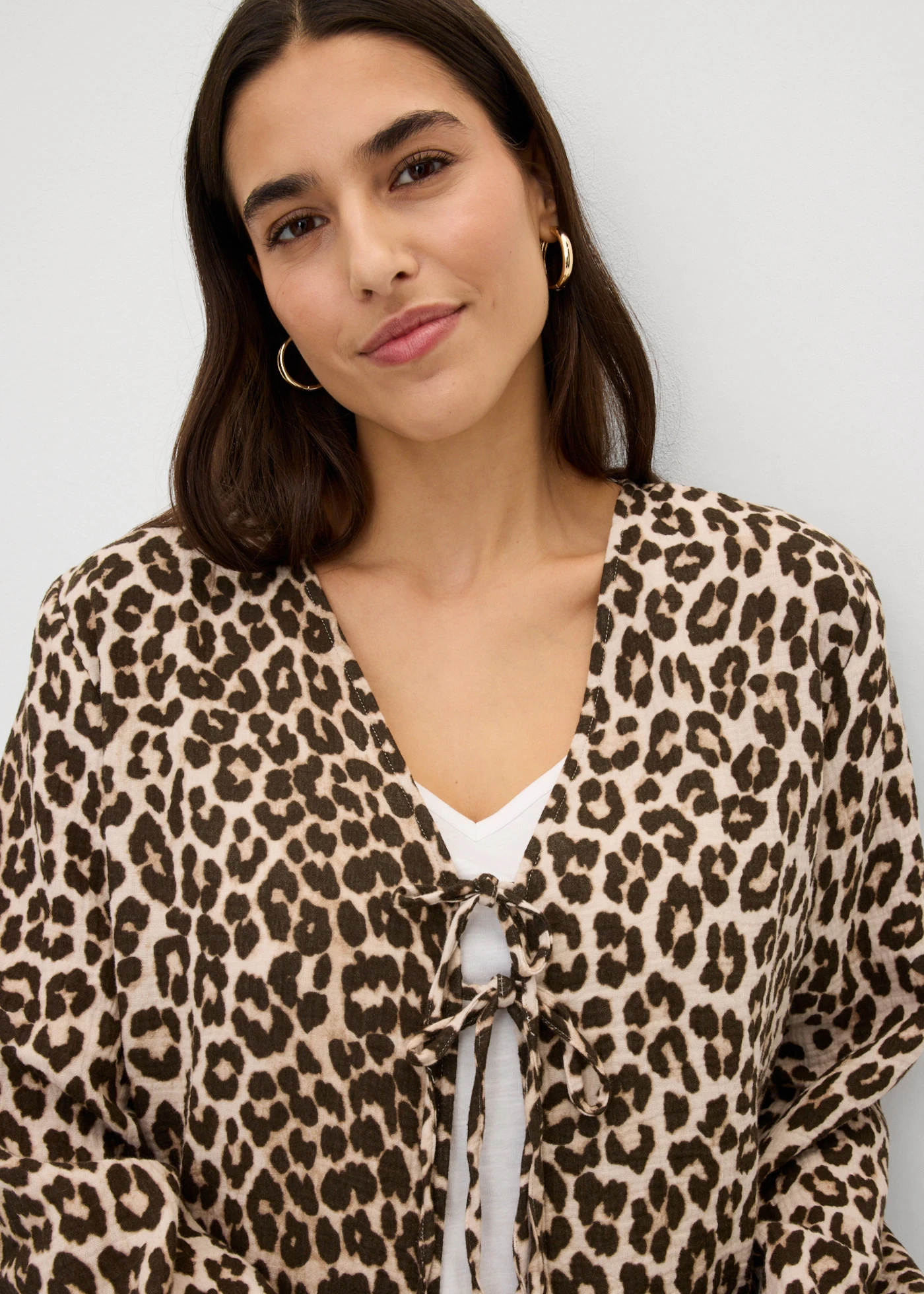 Bolero van mousseline • kiezelbeige luipaardprint • bonprix online shop