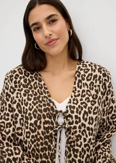 Boléro en gaze de coton • beige galet léopard • Boutique bonprix