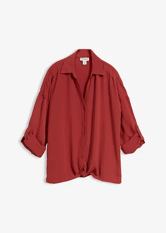 Chemisier en crêpe léger, Couleur: rouge désert