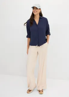 Chemisier en crêpe léger • bleu foncé • Boutique bonprix