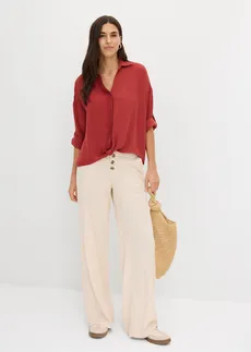 Chemisier en crêpe léger, Couleur: rouge désert