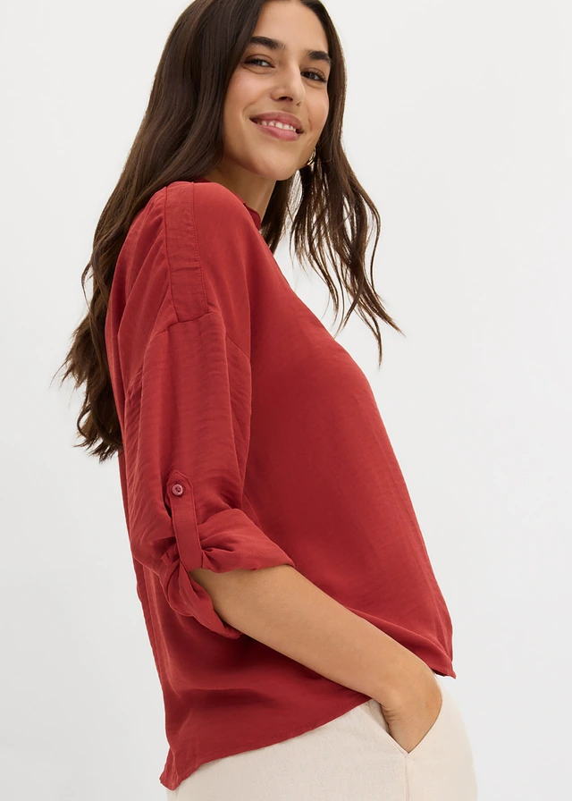 Blouse van licht crêpe • woestijnrood • product-page.page-title-suffix