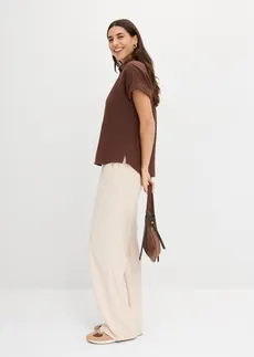 Blouse manches courtes en gaze de coton légère • marron • Boutique bonprix