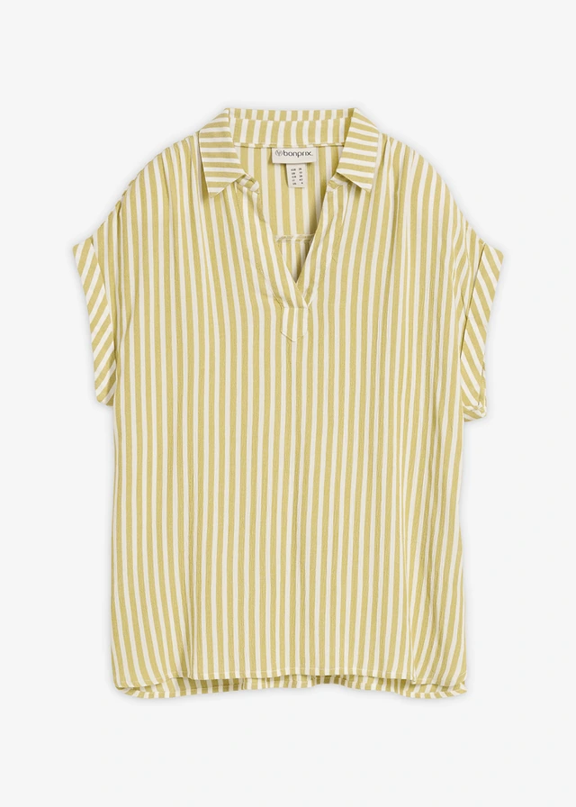 Blouse van soepele viscose, korte mouw