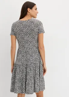 Robe en jersey viscose, Couleur: noir-écru