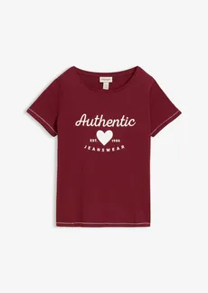 T-shirt, Kleur: esdoornrood met print