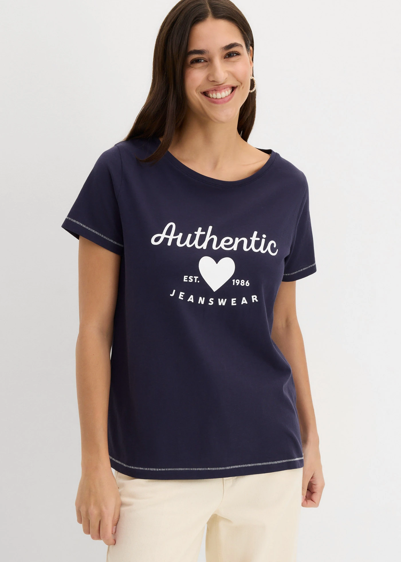 Tricou • bleumarin cu imprimeu • magazin bonprix