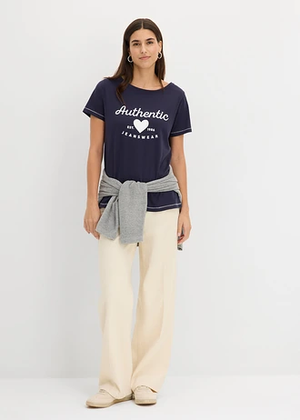 T-shirt, Couleur: bleu foncé imprimé