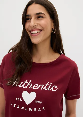 T-shirt • czerwony klonowy z nadrukiem • sklep bonprix