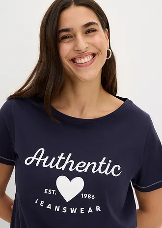 Tricou • bleumarin cu imprimeu • magazin bonprix