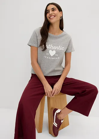 Tricou • gri deschis melanj, cu imprimeu • magazin bonprix