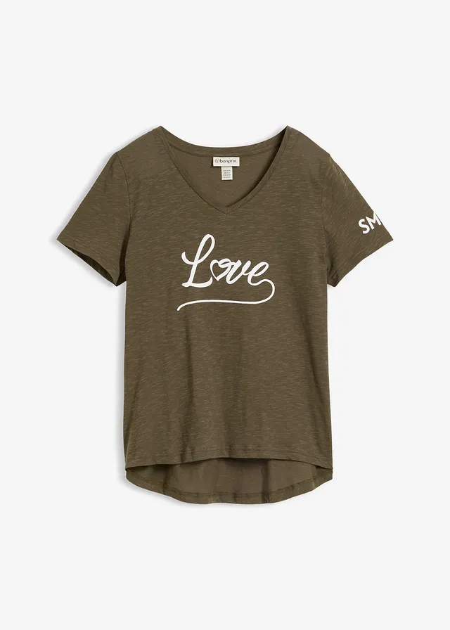 Shirt met print • donkerolijfgroen • bonprix online shop