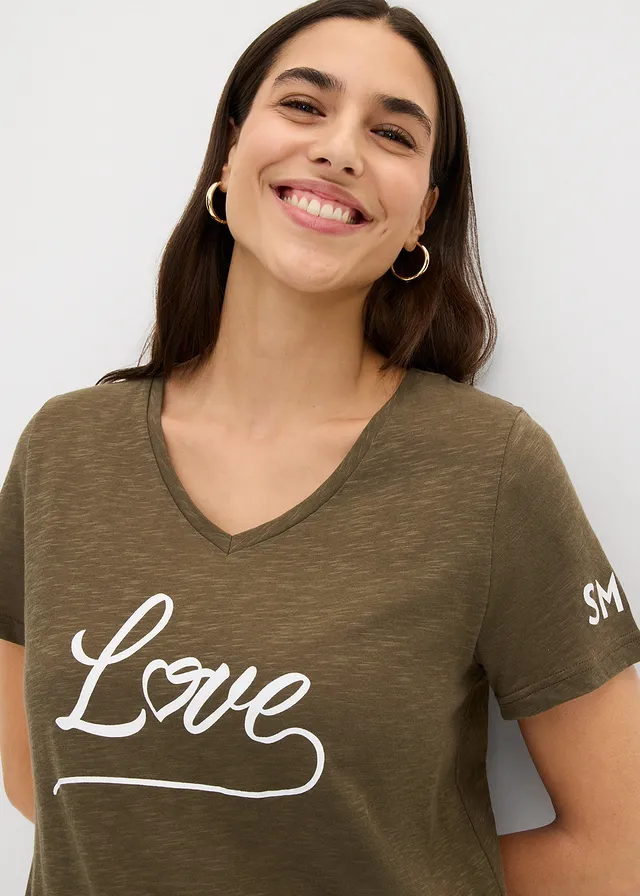 Shirt met print • donkerolijfgroen • product-page.page-title-suffix