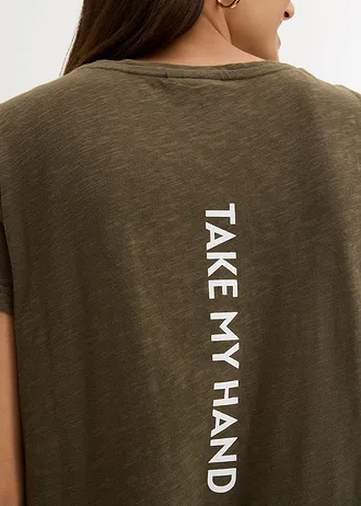 Shirt met print • donkerolijfgroen • bonprix online shop