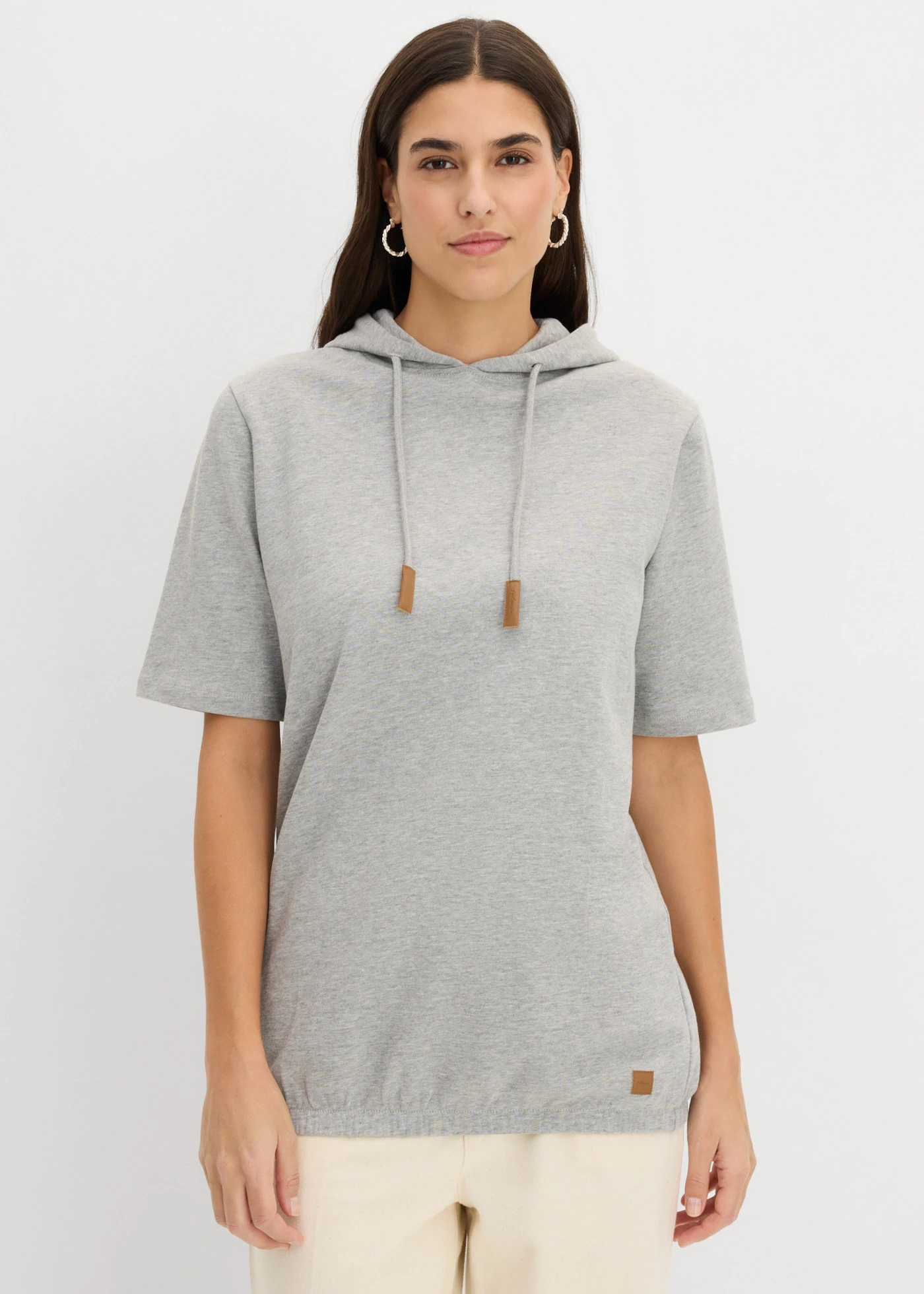 Hoodie van een katoenmix • lichtgrijs gemêleerd • bonprix online shop