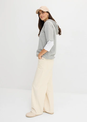 Hoodie van een katoenmix, Kleur: lichtgrijs gemêleerd