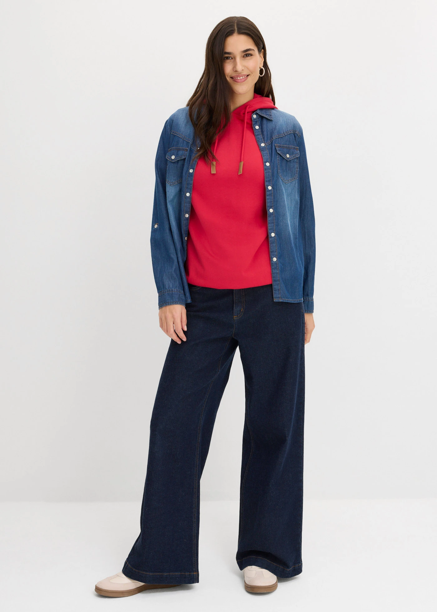 Mikina s kapucí, z bavlněné směsi • červená • bonprix obchod