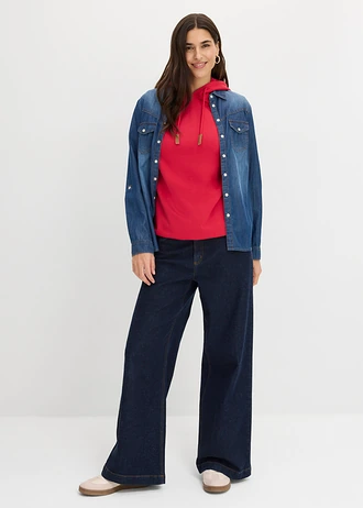 Hoodie van een katoenmix, Kleur: rood