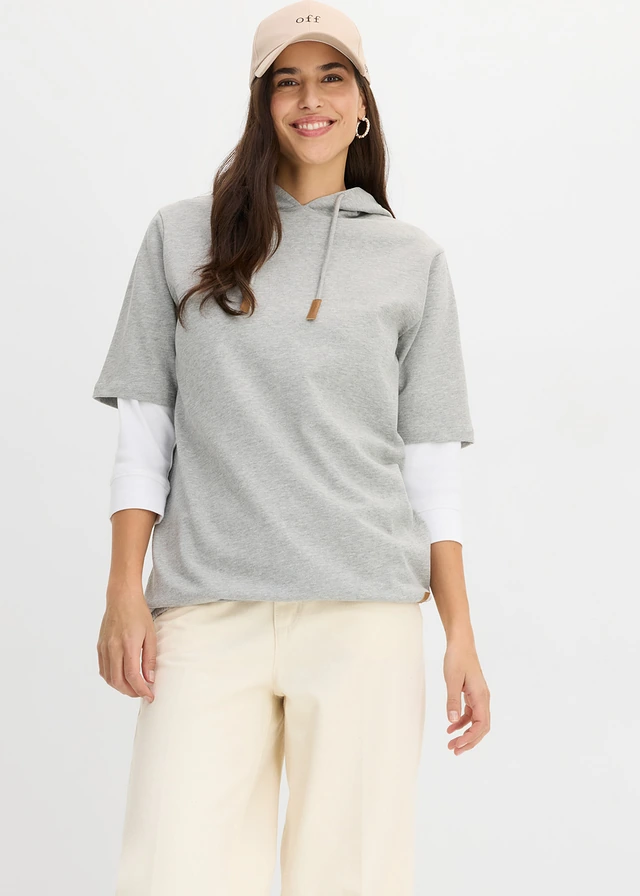 Hoodie van een katoenmix • lichtgrijs gemêleerd • product-page.page-title-suffix