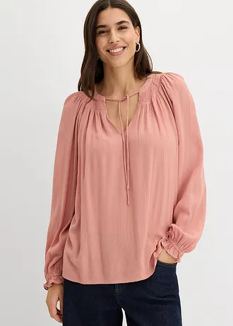 Tuniek van soepele viscose, Kleur: poederbruin