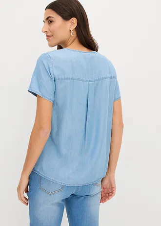 Tunique en jean, Couleur: bleu clair denim