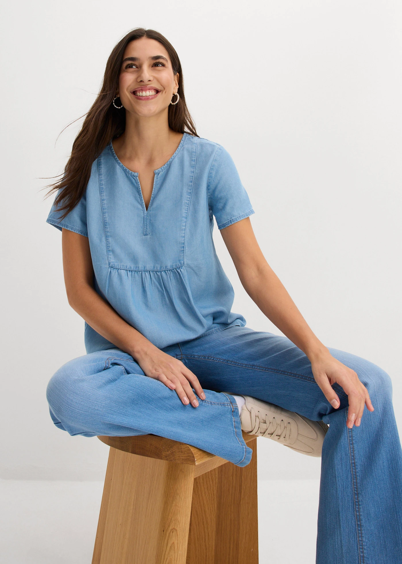 Tunique en jean • bleu clair denim • Boutique bonprix