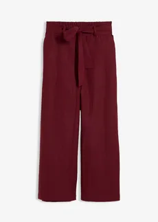 Pantaloni culotte din mix vaporos cu in