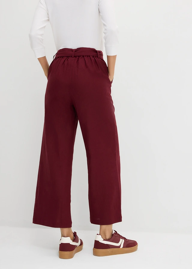 Pantalon large en lin mélangé • rouge érable • product-page.page-title-suffix