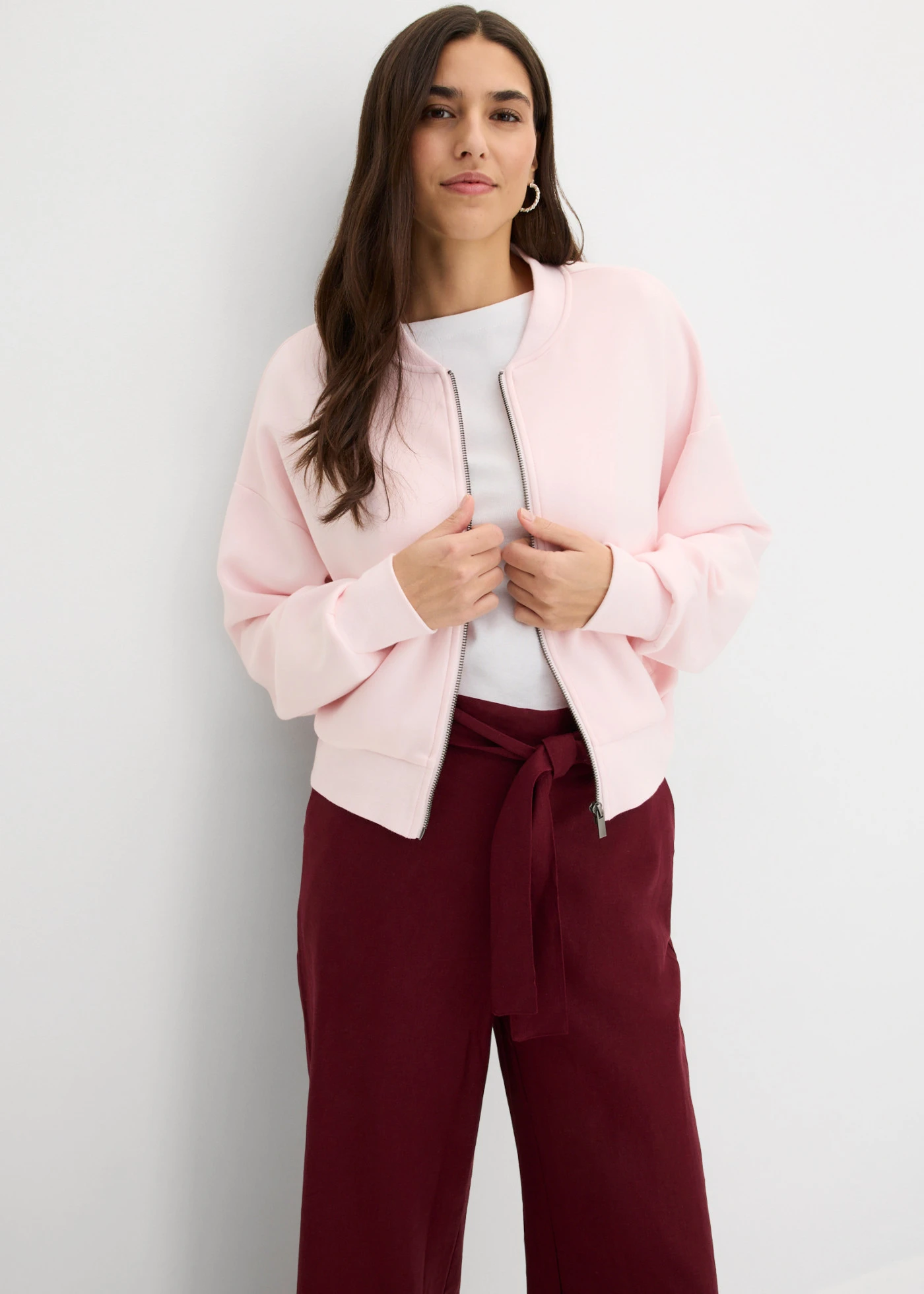 Pantaloni culotte din mix vaporos cu in • roșu arțar • magazin bonprix