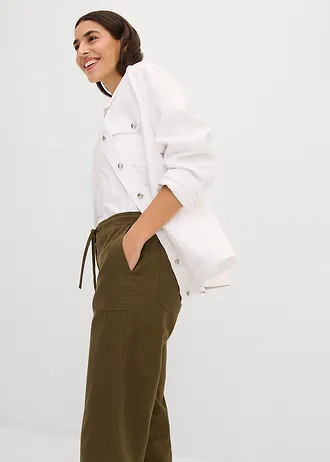 Linnen 3/4 broek • donkerolijfgroen • bonprix online shop