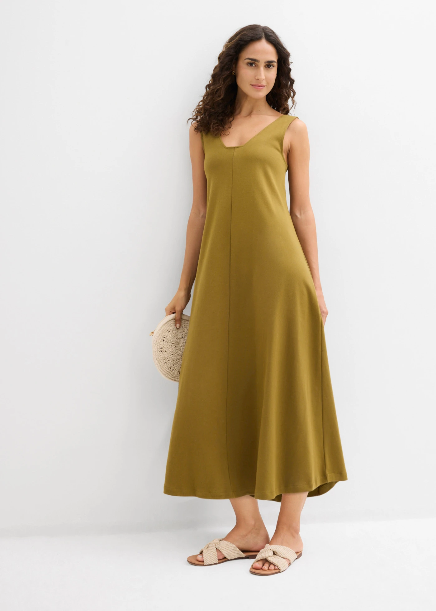 Jersey jurk van puur biologisch katoen • natuurgroen • bonprix online shop