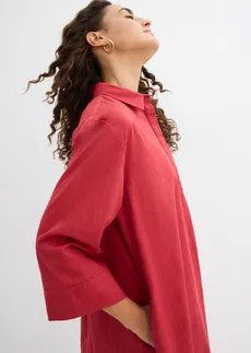 Rochie-bluză din bumbac organic 100% • roșu-cireașă • magazin bonprix