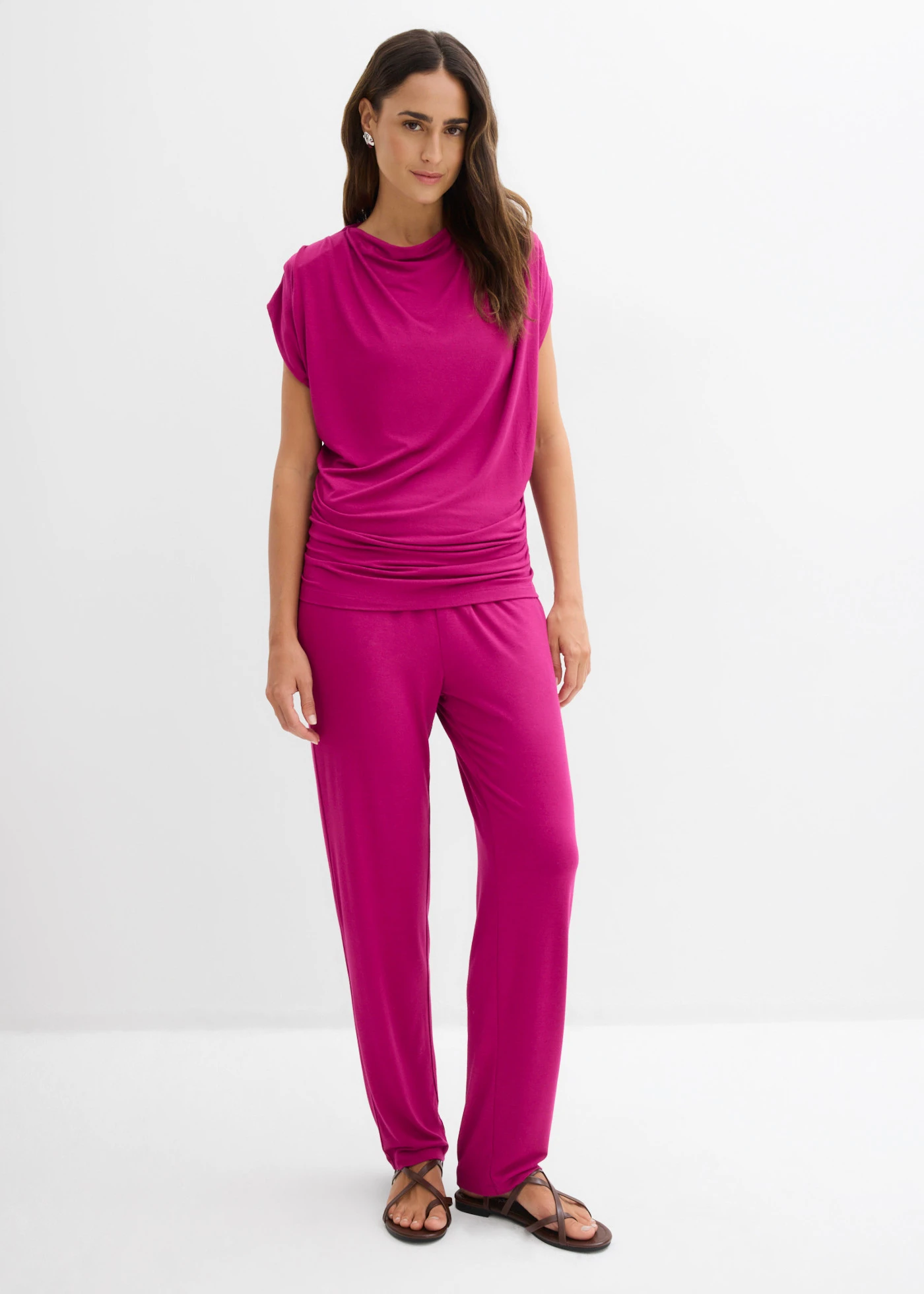 Shirt en broek (2-dlg. set) van een viscosemix • fuchsiapink • bonprix online shop