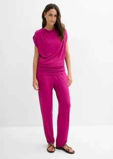 Shirt en broek (2-dlg. set) van een viscosemix, Kleur: fuchsiapink