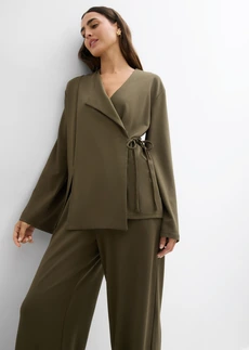 Bluză din tricot cu cordon, din material cu viscoză • oliv închis • magazin bonprix