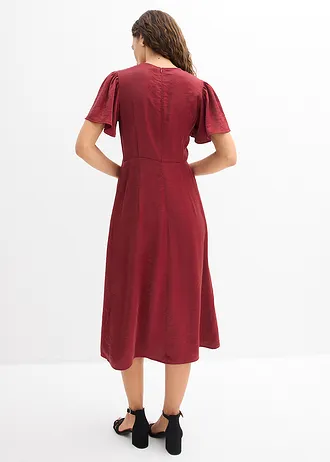 Robe midi en satin irisé • rouge rubis • Boutique bonprix