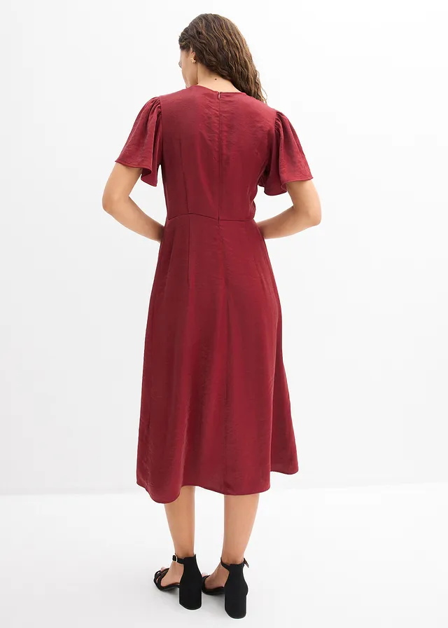 Robe midi en satin irisé • rouge rubis • product-page.page-title-suffix