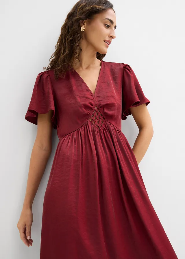 Robe midi en satin irisé • rouge rubis • product-page.page-title-suffix