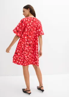 Robe à manches ballon • rouge floral • Boutique bonprix