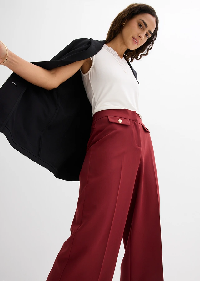 Pantalon large à pinces • rouge rubis • product-page.page-title-suffix