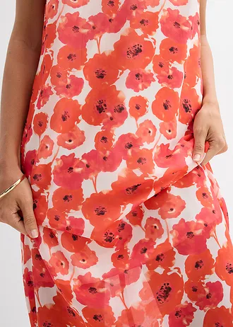 Robe longue en mousseline • écru-fraise floral • Boutique bonprix