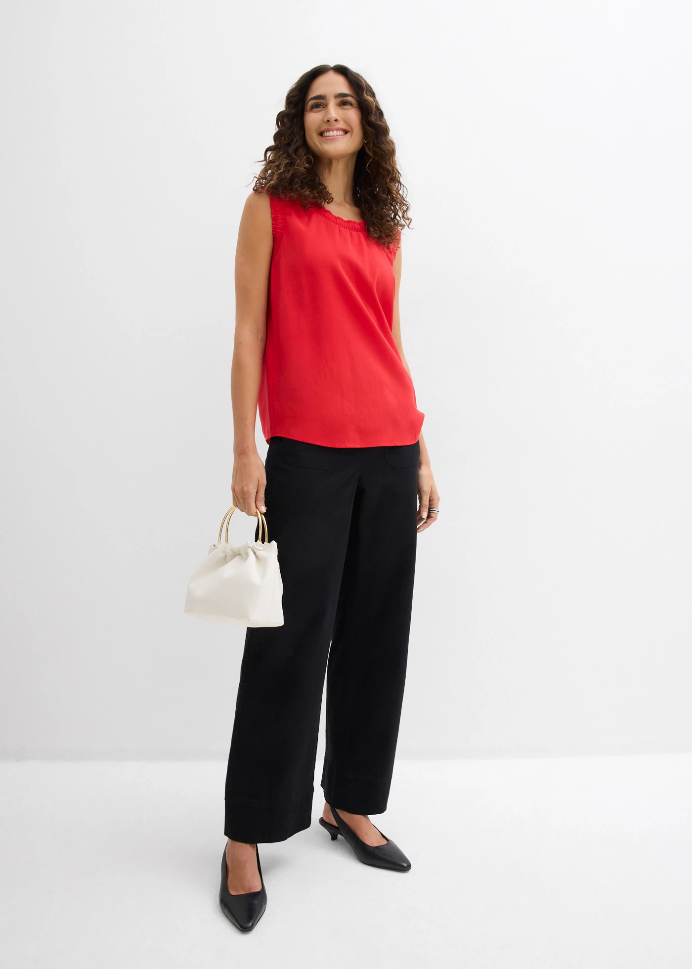 Blousetop van een viscosemix • aardbeirood • bonprix online shop