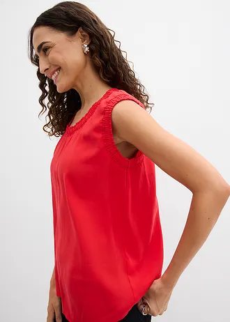 Top sans manches en viscose mélangée • fraise • Boutique bonprix