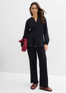 Blouse à effet froissé • noir • Boutique bonprix