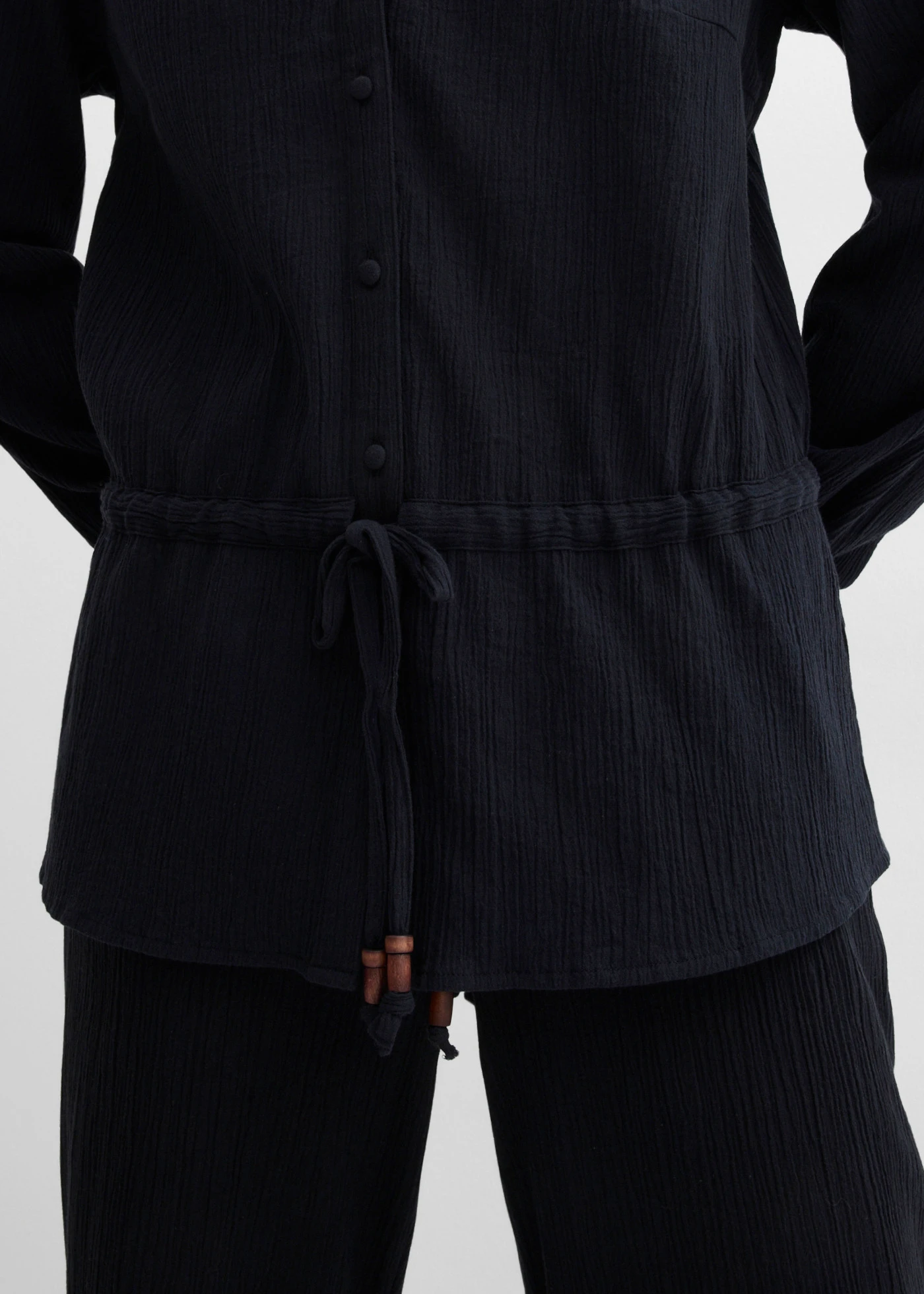 Blouse van gestructureerde crinkle • zwart • bonprix online shop