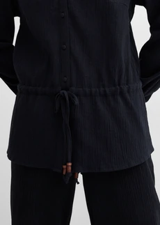 Blouse van gestructureerde crinkle • zwart • bonprix online shop