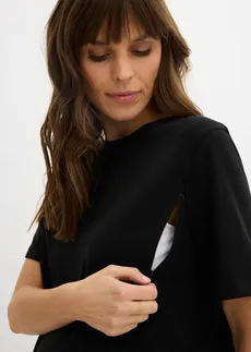 Zwangerschaps-/voedingsshirt met biologisch katoen • zwart • bonprix online shop