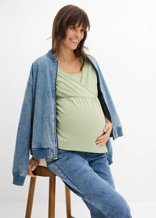 T-shirt de grossesse et d’allaitement en coton • vert pâle • product-page.page-title-suffix