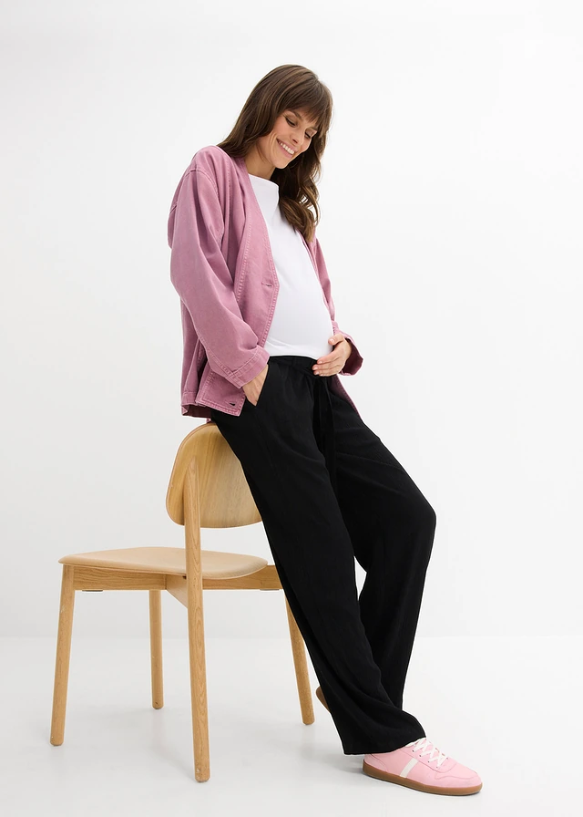 Pantalon de grossesse loose et confortable en crêpe de viscose • noir • product-page.page-title-suffix